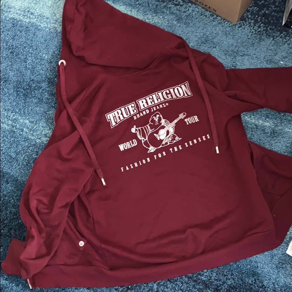 True Religion Men’s Zip Up Hoodie | Size Small